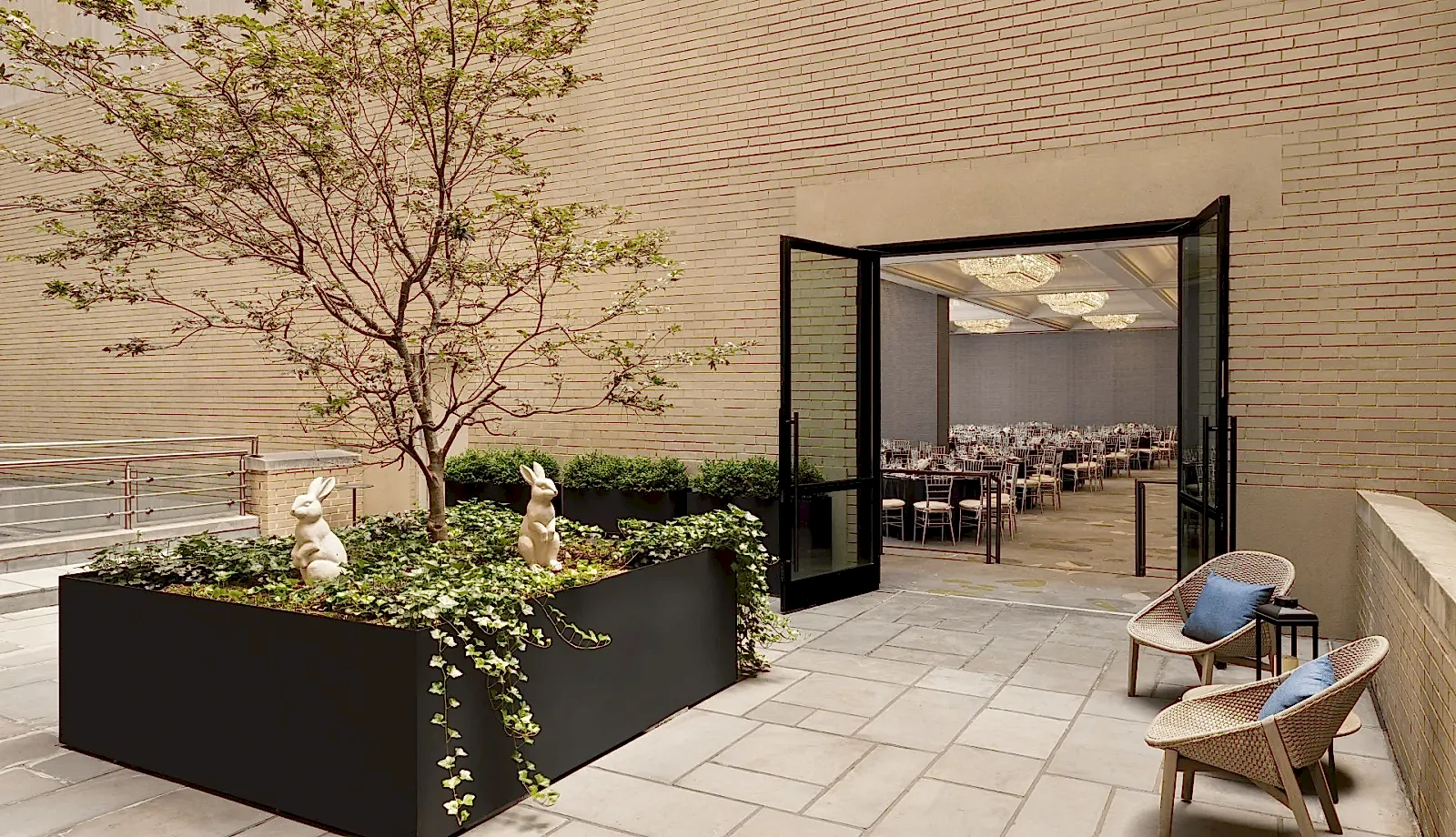 Empire Room indoor/ outdoor patio area at the Park Lane New York hotel