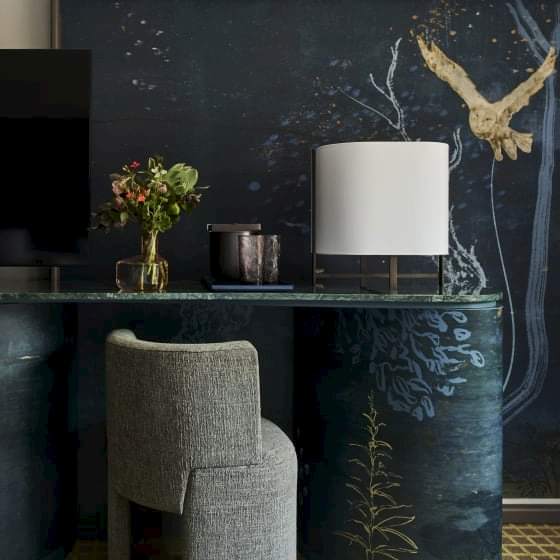 hand-painted minibar in the City Park Queen suits at Park Lane Hotel NYC