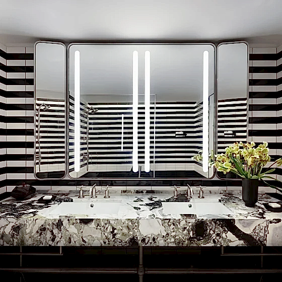 A bathroom of a suite at Park Lane New York.