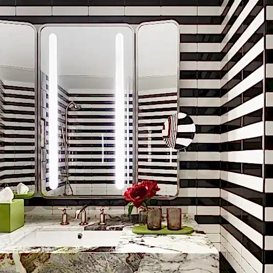 A bathroom of a suite at Park Lane New York.