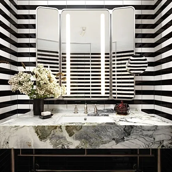 designer bathroom in the Park Lane New York hotel