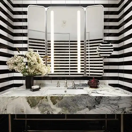 designer bathroom in the Park Lane New York hotel