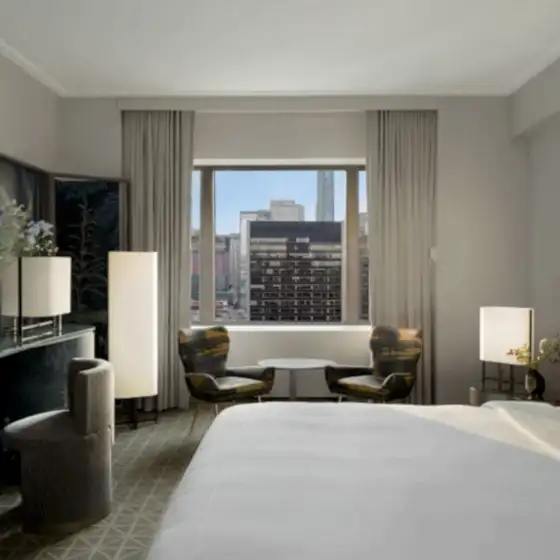 guest room at the Park Lane New York hotel, located in Midtown Manhattan