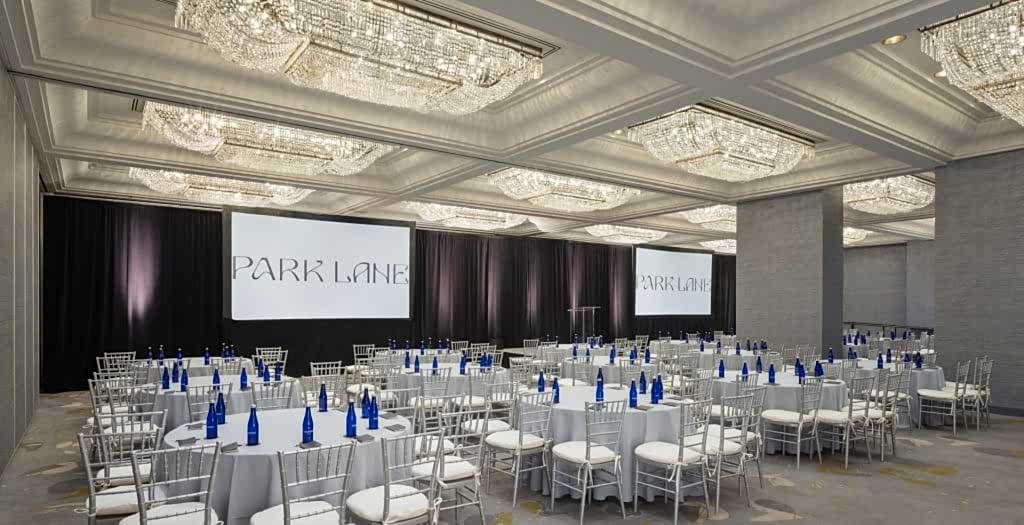 meeting event set up at the Park Room event space at the Park Lane Hotel in New York City.