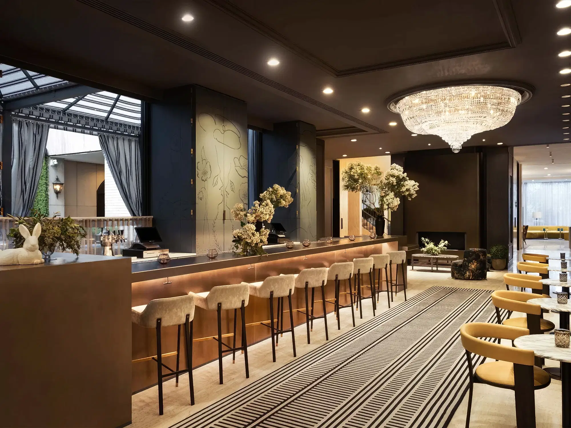 The bar at Rose Lane at Park Lane New York.