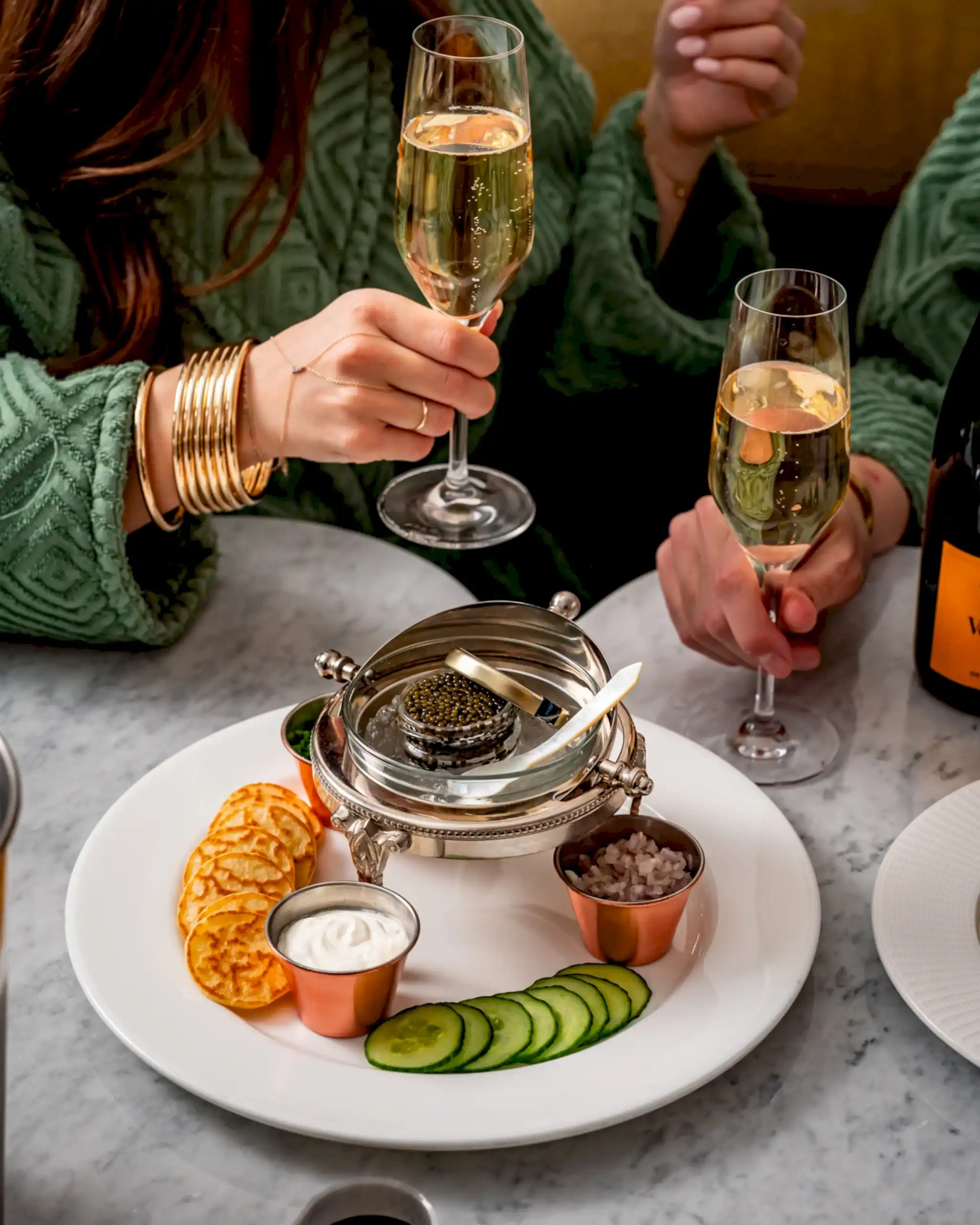 caviar service, which is a signature offering at the Park Lane Hotel in New York.
